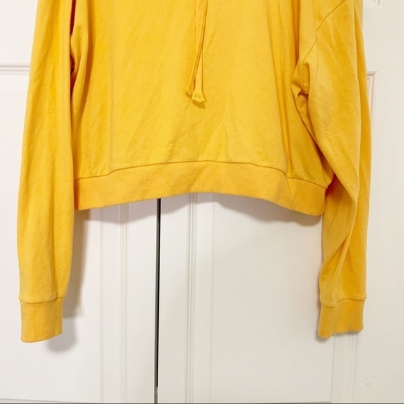 H&M Yellow Cropped Hoodie Large - Picture 2 of 6